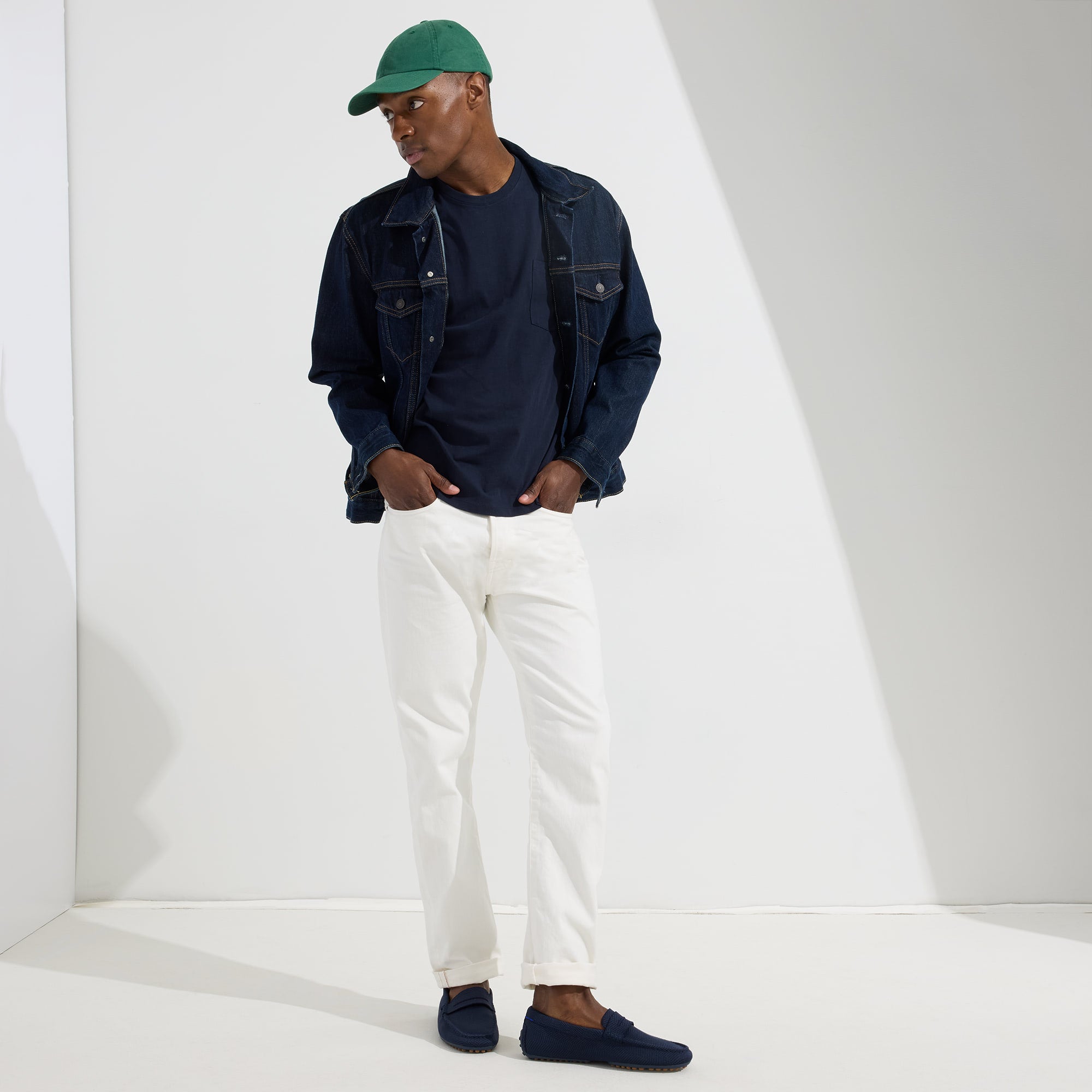 The Driving Loafer - Navy Herringbone